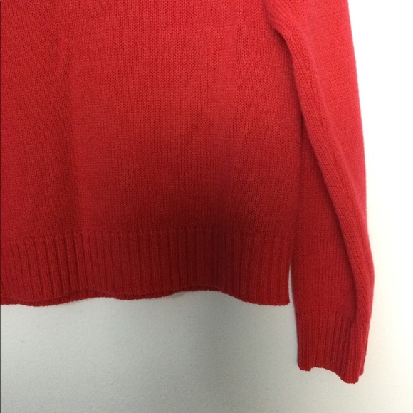 Junior’s H&M Divided S Small 3 - 5 Crewneck Crop Sweater Holiday Red Long Sleeve - Picture 5 of 8